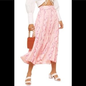 Top Shop Snake Print Midi Skirt